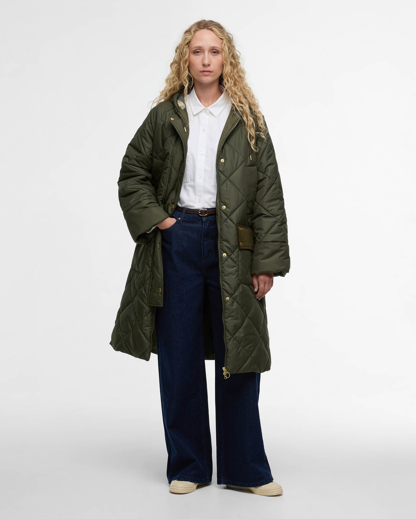 Barbour Braidley Womens Quilted Jacket - Olive/Ancient Tartan