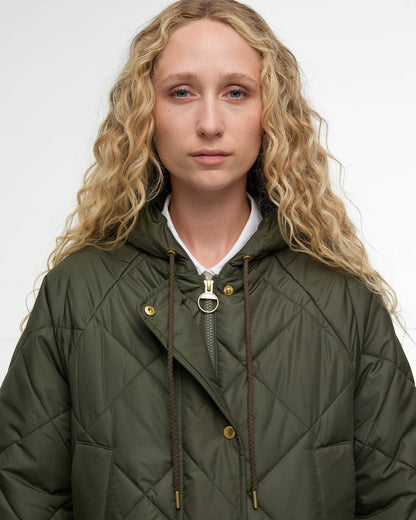 Barbour Braidley Womens Quilted Jacket - Olive/Ancient Tartan