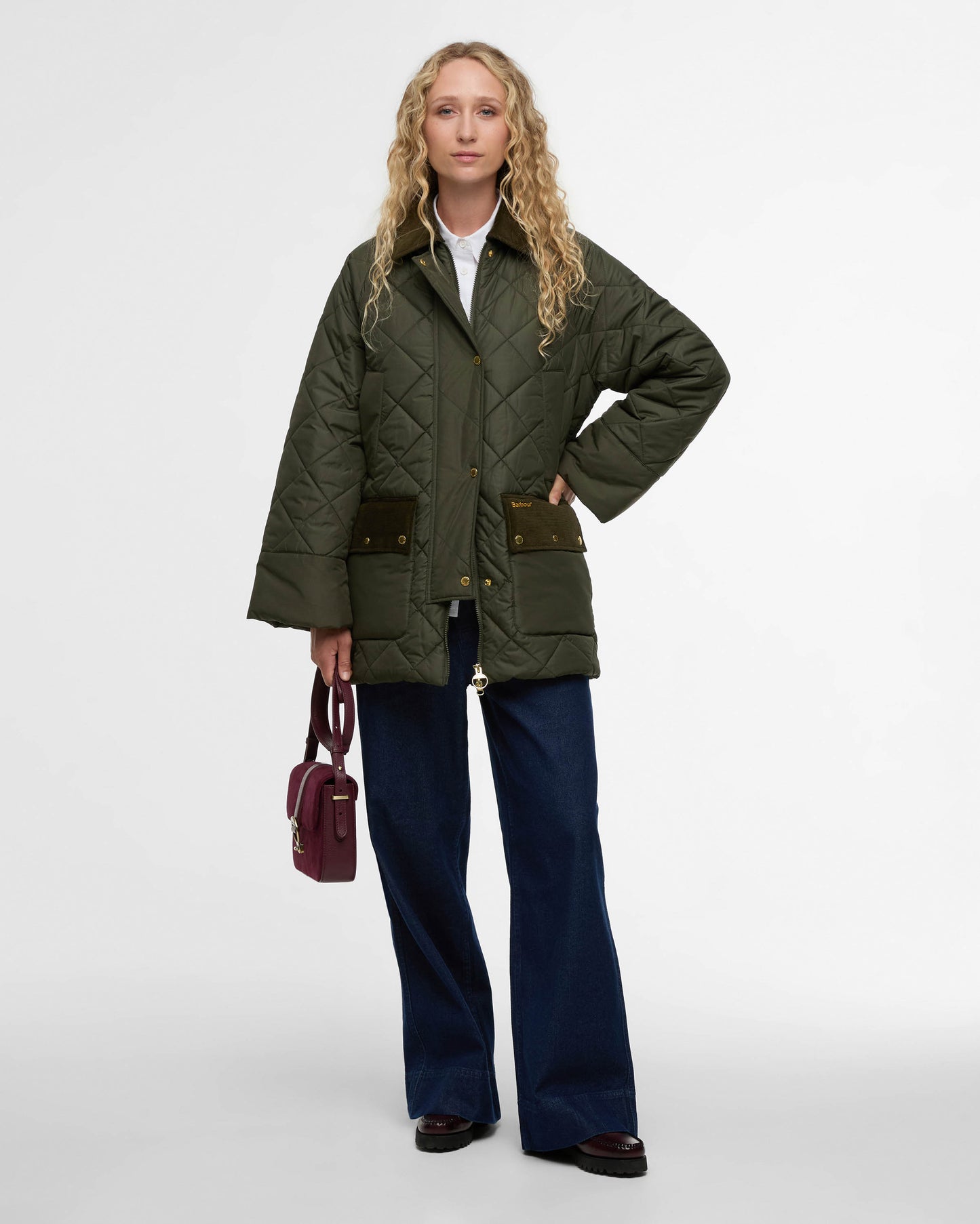 Barbour Aldburgh Womens Quilted Jacket - Olive/Ancient Tartan