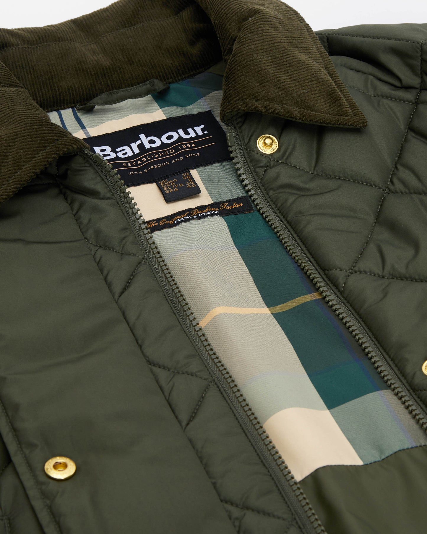 Barbour Aldburgh Womens Quilted Jacket - Olive/Ancient Tartan