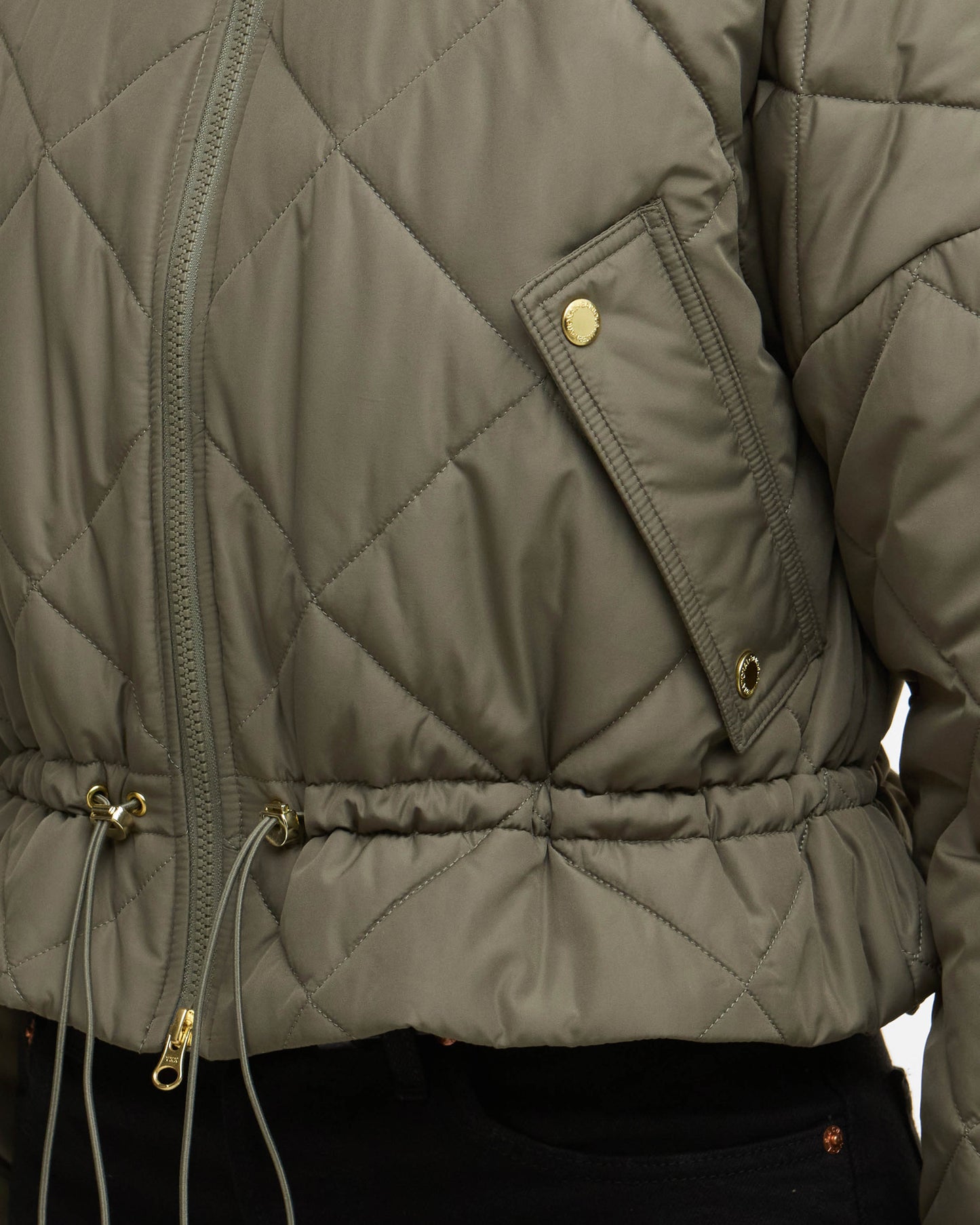 Barbour International Pagan Womens Quilted Jacket - Dusky Khaki | CHO | Designer Womens Padded Jackets