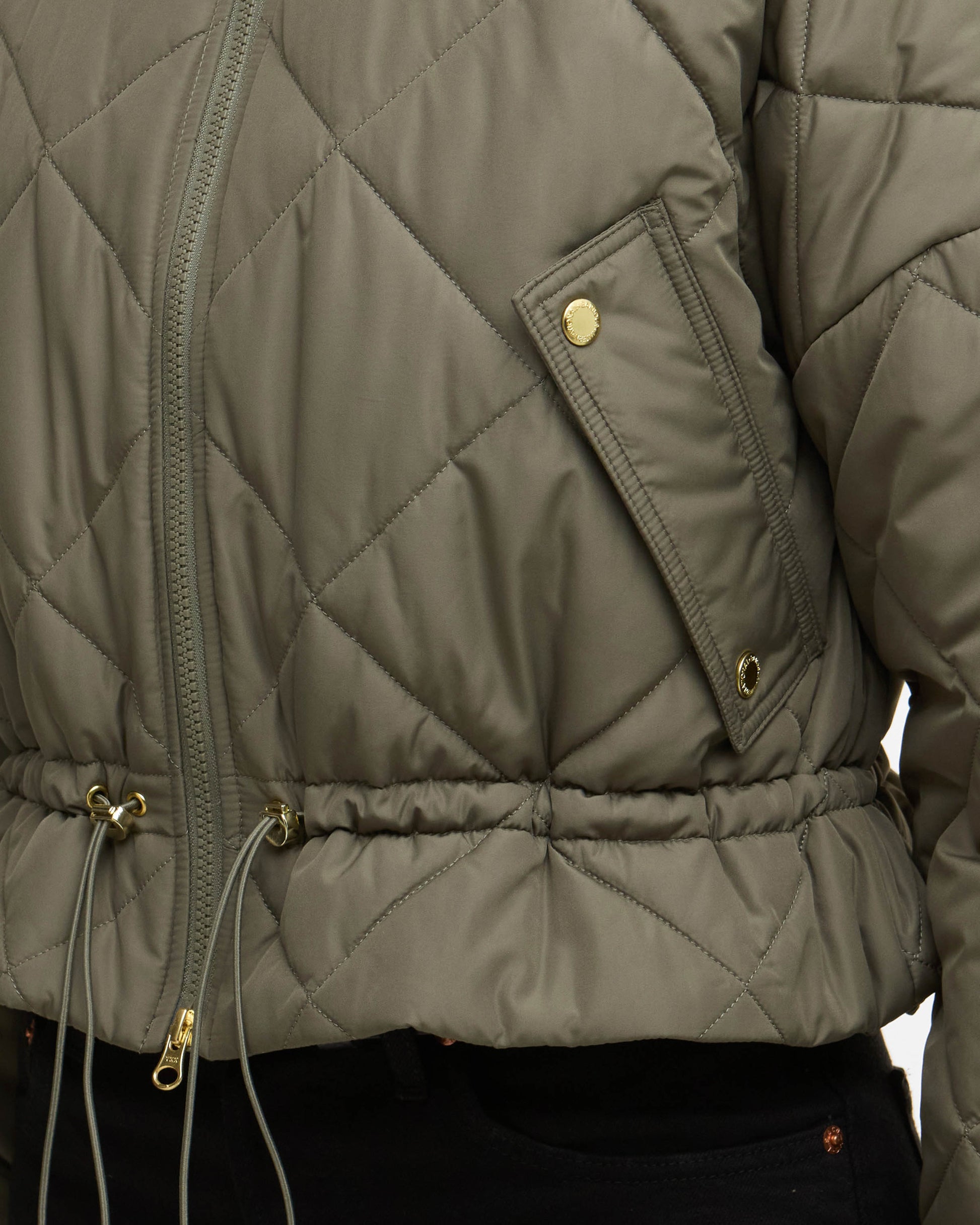 Barbour International Pagan Womens Quilted Jacket - Dusky Khaki | CHO | Designer Womens Padded Jackets