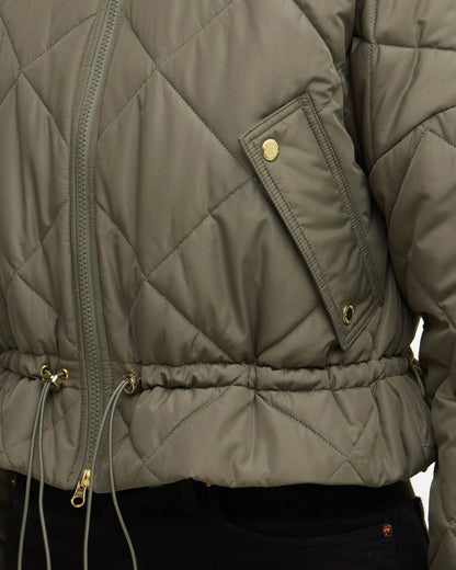 Barbour International Pagan Womens Quilted Jacket - Dusky Khaki | CHO | Designer Womens Padded Jackets