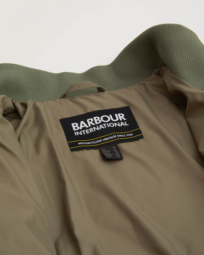 Barbour International Pagan Womens Quilted Jacket - Dusky Khaki | CHO | Designer Womens Padded Jackets