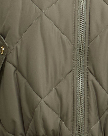 Barbour International Pagan Womens Quilted Jacket - Dusky Khaki | CHO | Designer Womens Padded Jackets