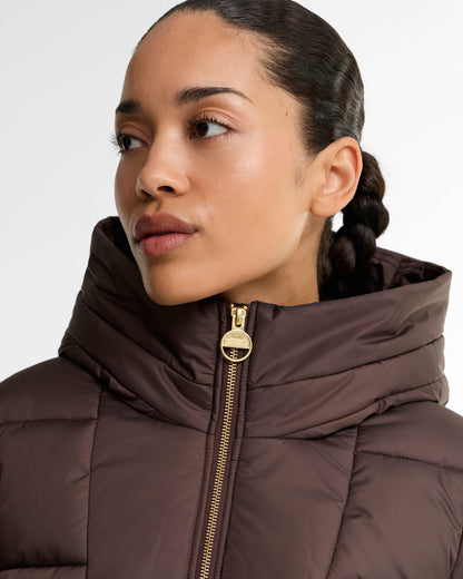 Barbour International Brantley Womens Puffer Jacket - Truffle | CHO | Designer Womens Puffer Jackets