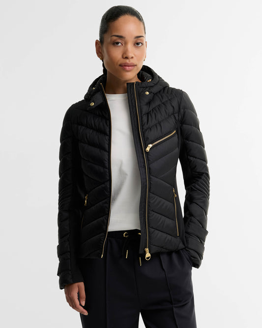 Barbour International Salengro Womens Quilted Jacket - Black, front.