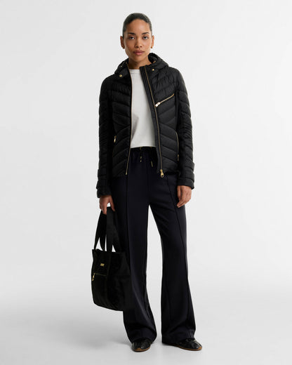 Barbour International Salengro Womens Quilted Jacket - Black, full length.