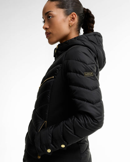 Barbour International Salengro Womens Quilted Jacket - Black, side.