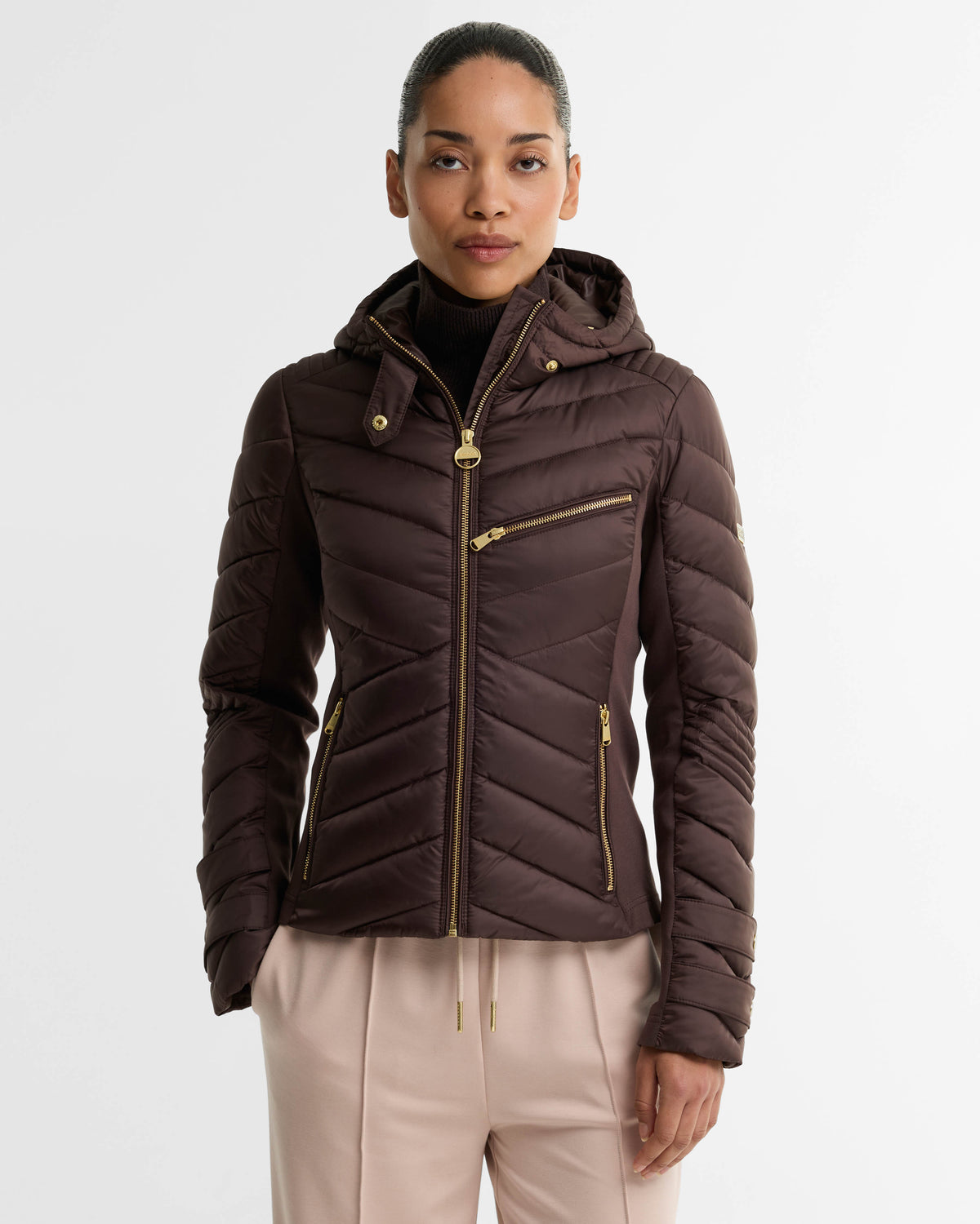 Barbour International Salengro Womens Quilted Jacket - Truffle | CHO | Designer Womens Quilted Jackets