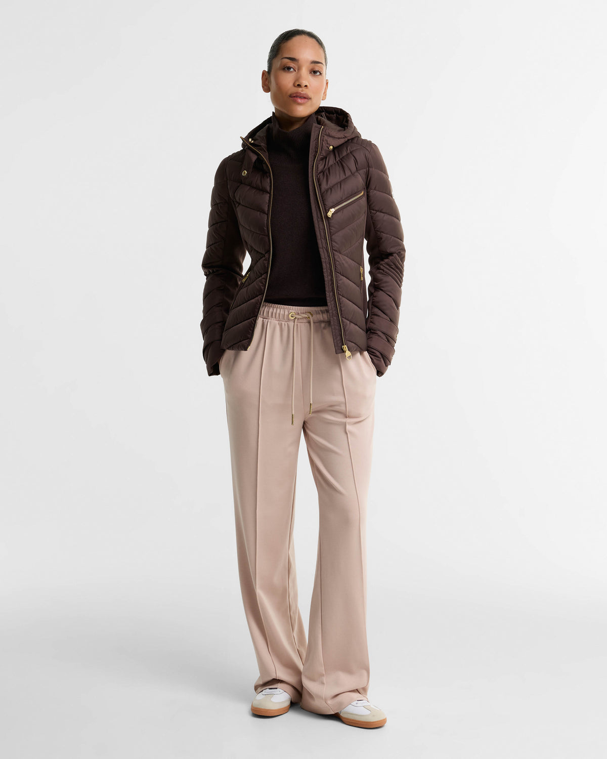Barbour International Salengro Womens Quilted Jacket - Truffle | CHO | Designer Womens Quilted Jackets