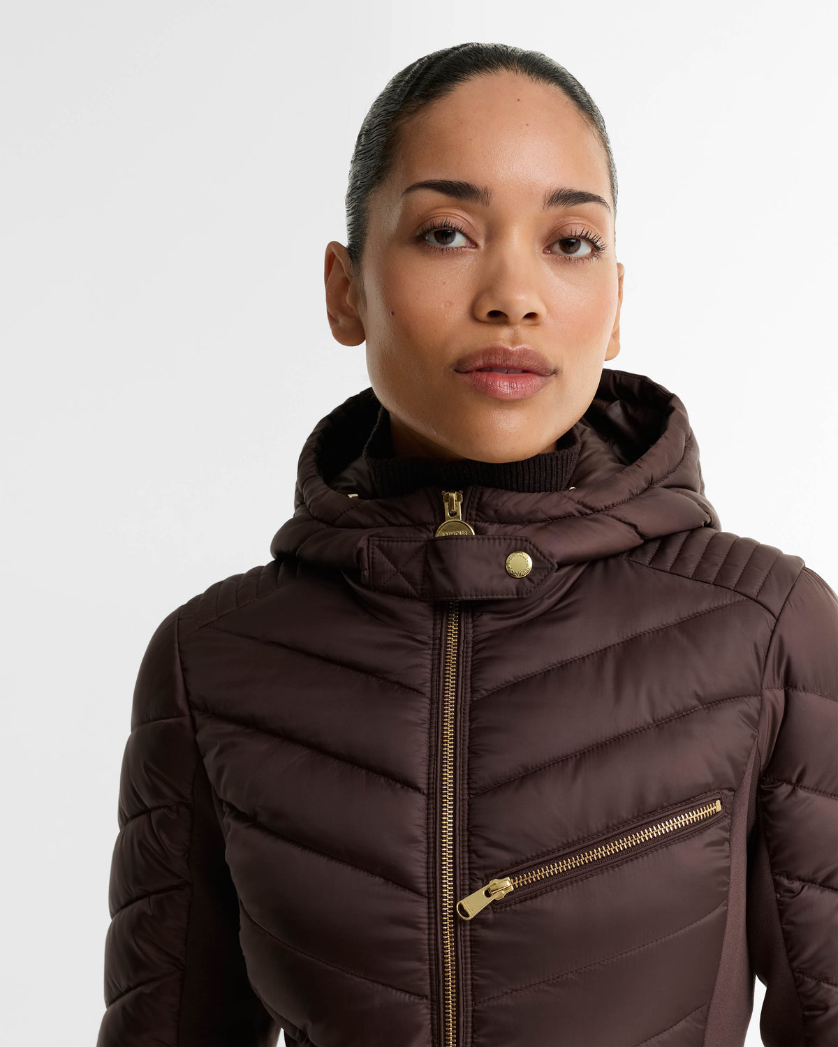 Barbour International Salengro Womens Quilted Jacket - Truffle | CHO | Designer Womens Quilted Jackets