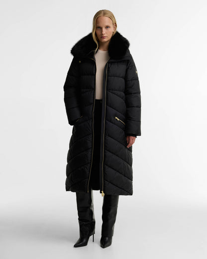 Barbour International Longline Cyrus Womens Puffer Jacket - Black | CHO | Designer Womens Puffer Jackets