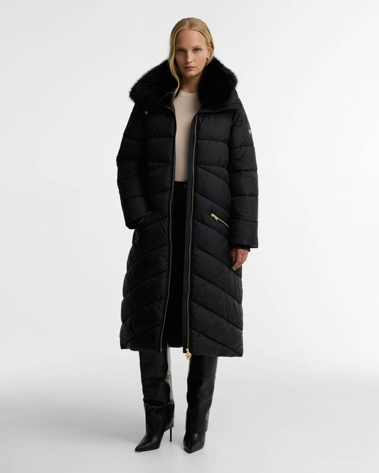 Barbour International Longline Cyrus Womens Puffer Jacket - Black | CHO | Designer Womens Puffer Jackets
