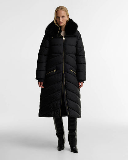 Barbour International Longline Cyrus Womens Puffer Jacket - Black | CHO | Designer Womens Puffer Jackets