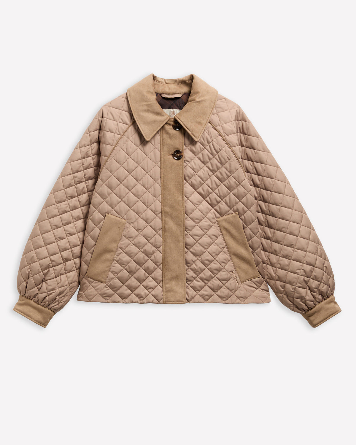 Barbour Fifer Womens Quilted Jacket - Honey/Rustic Tartan