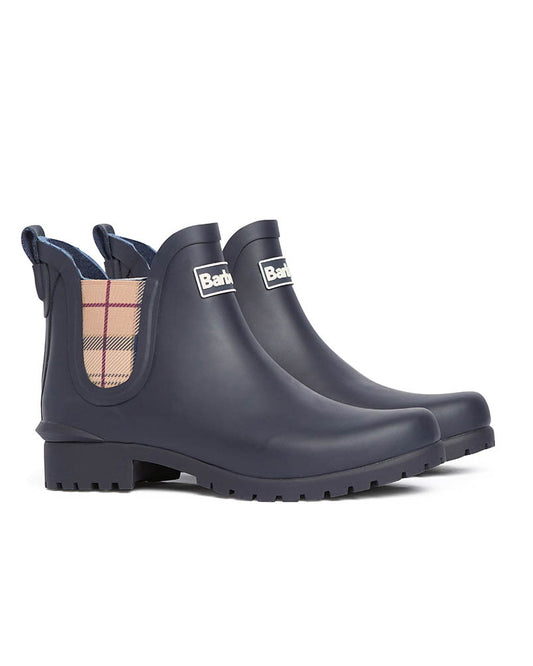 Barbour Wilton Womens Wellingtons - Navy/Hessian