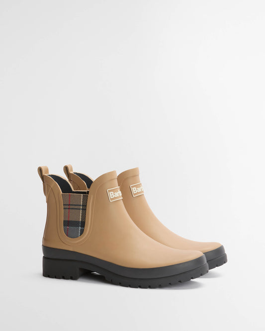 Barbour Mallow Womens Chelsea Wellies - Beige/Dress Tartan | CHO | Designer Womens Boots