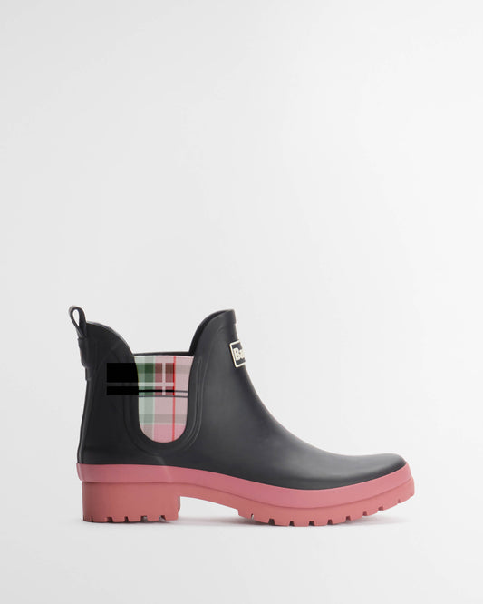 Barbour Mallow Womens Chelsea Wellies - Navy/Cherry Blossom | CHO | Designer Womens Boots