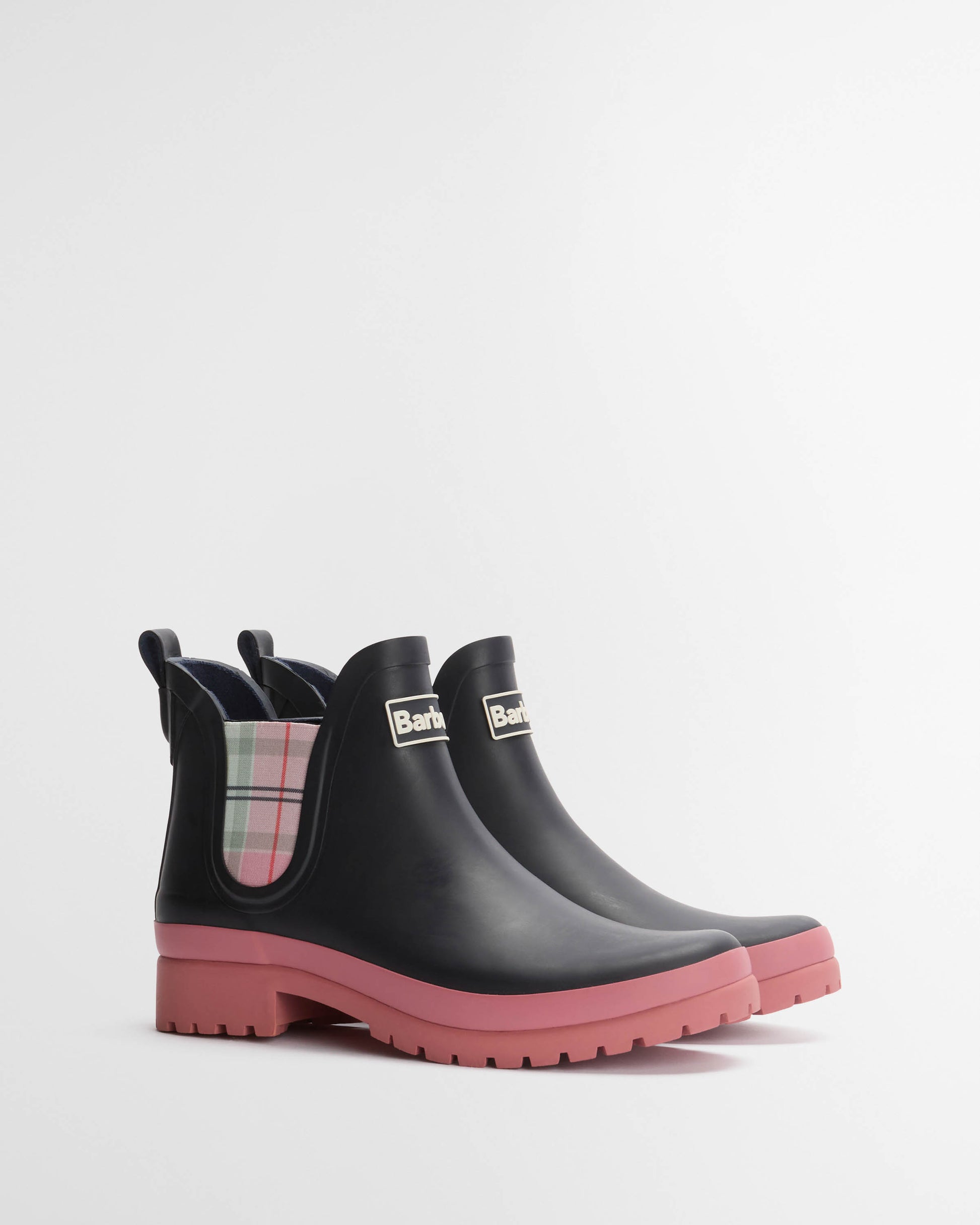 Barbour Mallow Womens Chelsea Wellies - Navy/Cherry Blossom | CHO | Designer Womens Boots
