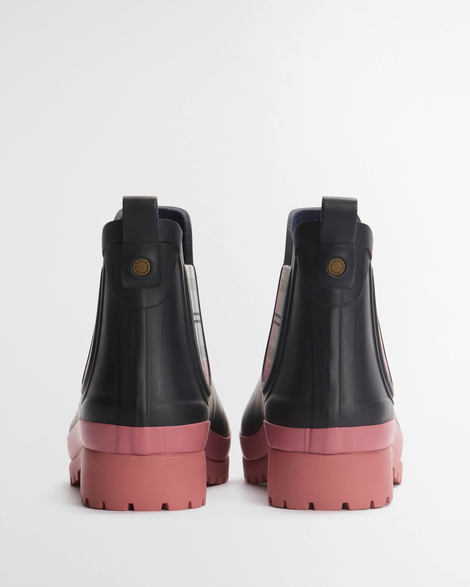 Barbour Mallow Womens Chelsea Wellies - Navy/Cherry Blossom | CHO | Designer Womens Boots