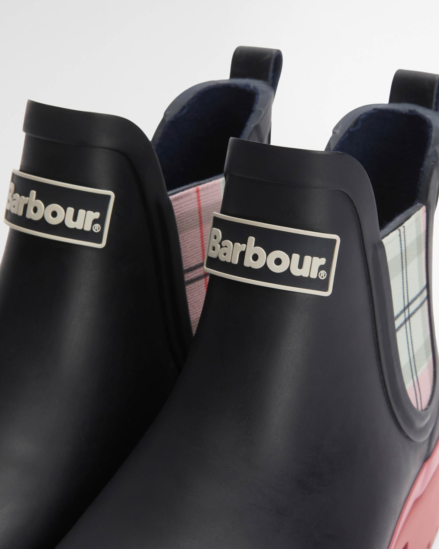 Barbour Mallow Womens Chelsea Wellies - Navy/Cherry Blossom | CHO | Designer Womens Boots