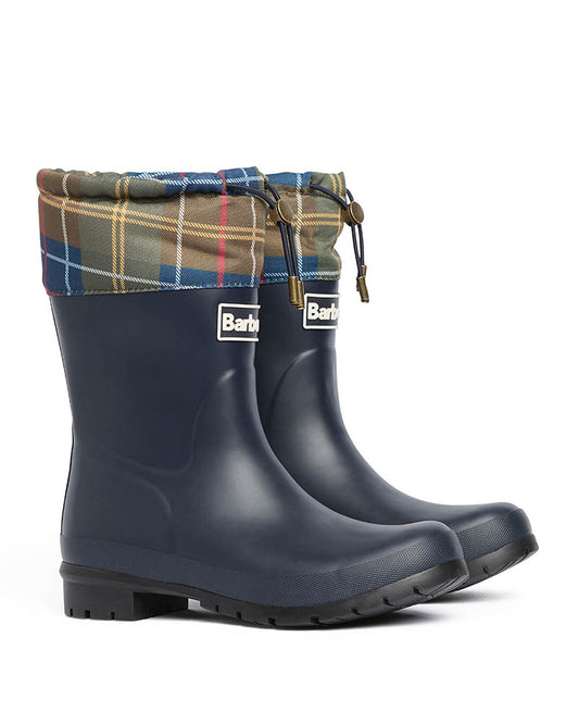 Barbour Mowbray Womens Mid Wellies - Navy/Classic Tartan