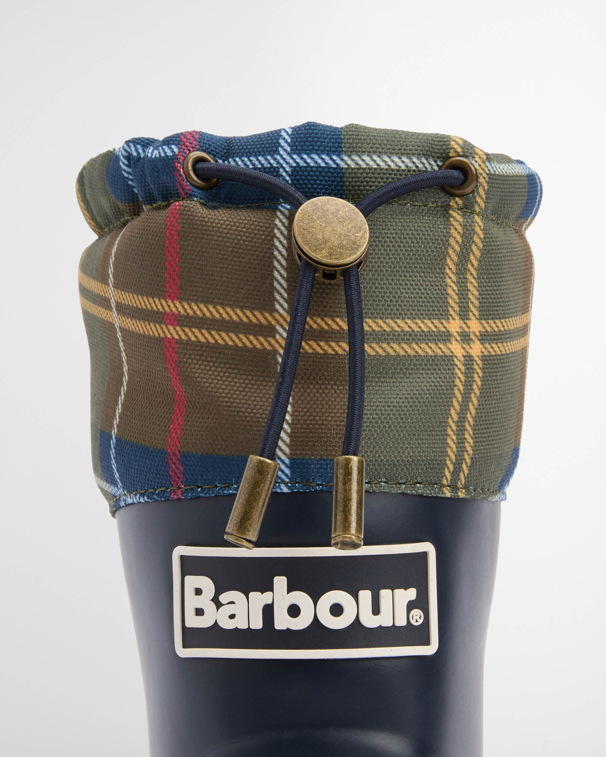 Barbour Mowbray Womens Mid Wellies - Navy/Classic Tartan | CHO | Designer Womens Boots