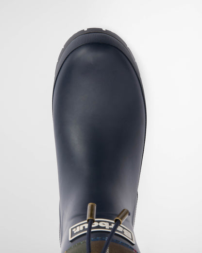 Barbour Mowbray Womens Mid Wellies - Navy/Classic Tartan | CHO | Designer Womens Boots