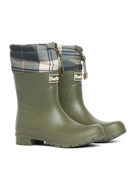 Barbour Mowbray Womens Mid Wellies - Olive/Ancient Tartan