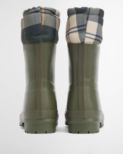 Barbour Mowbray Womens Mid Wellies - Olive/Ancient Tartan | CHO | Designer Womens Boots
