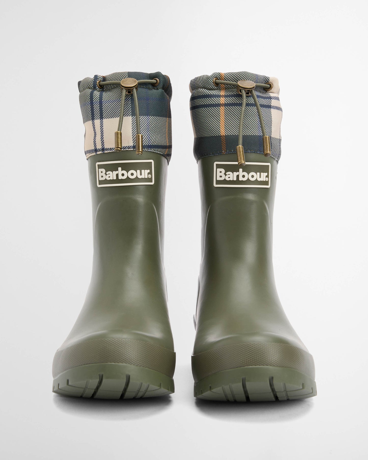 Barbour Mowbray Womens Mid Wellies - Olive/Ancient Tartan | CHO | Designer Womens Boots