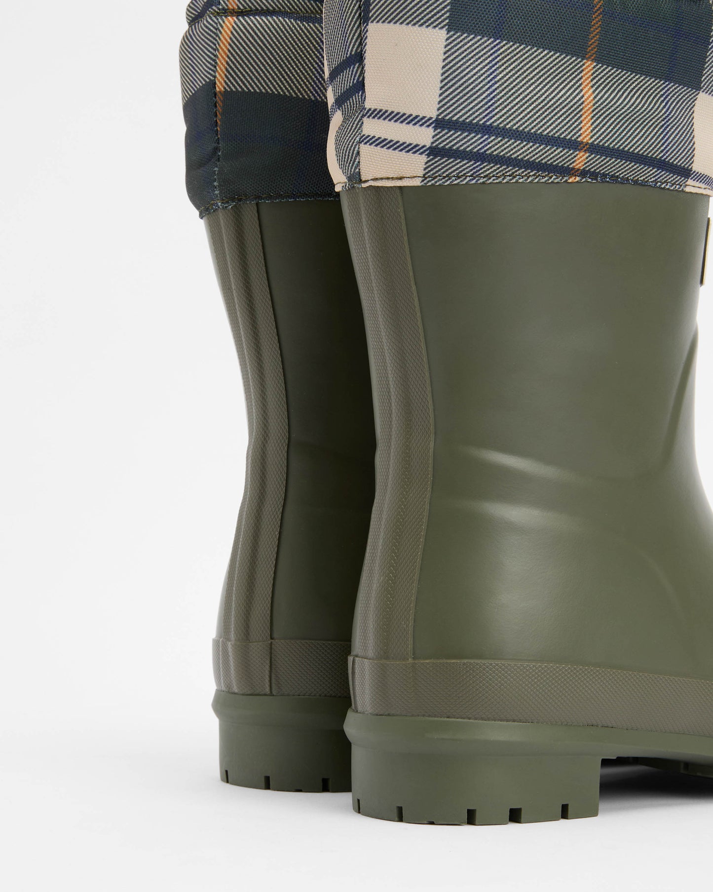 Barbour Mowbray Womens Mid Wellies - Olive/Ancient Tartan | CHO | Designer Womens Boots