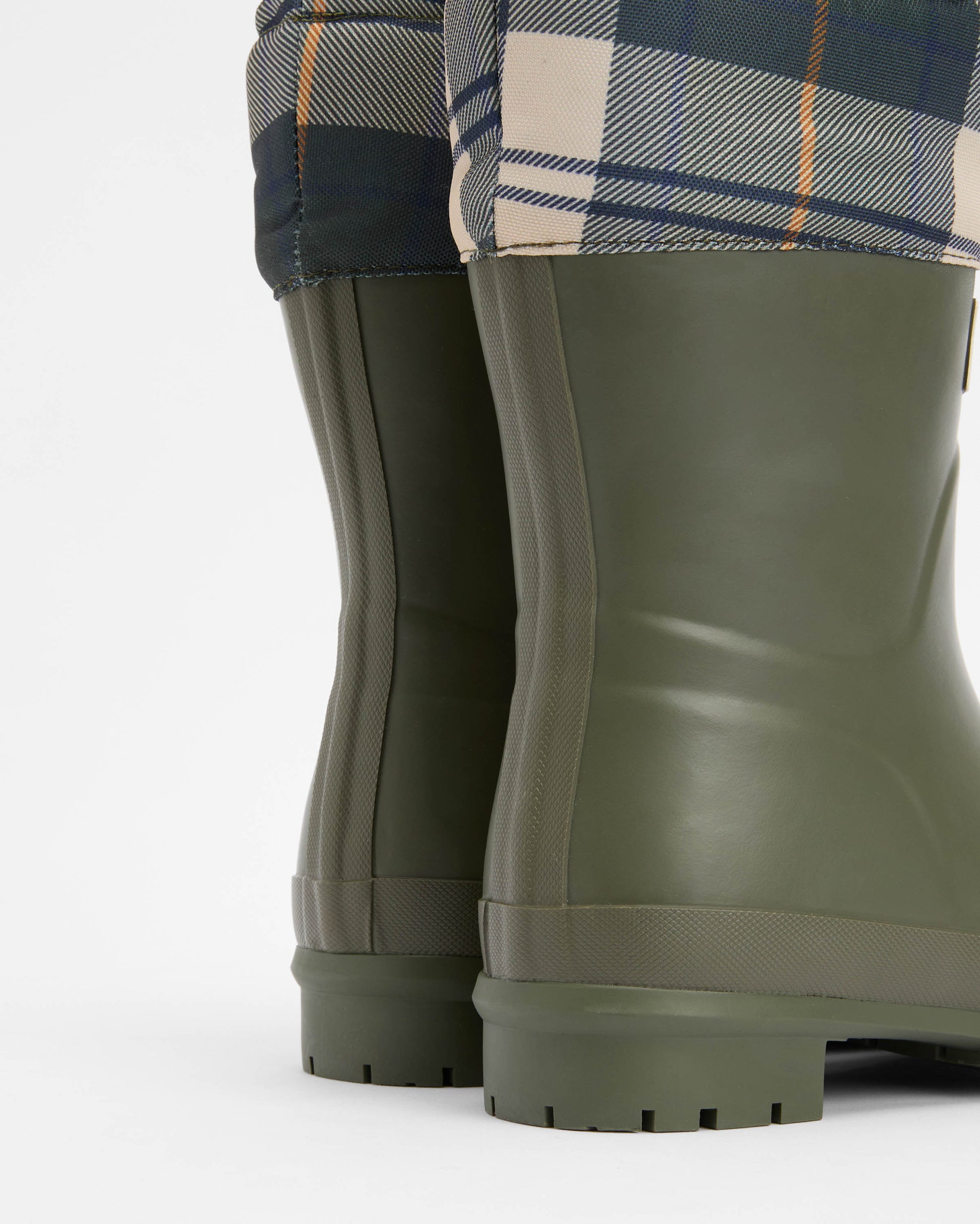 Barbour Mowbray Womens Mid Wellies - Olive/Ancient Tartan | CHO | Designer Womens Boots