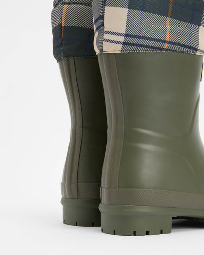 Barbour Mowbray Womens Mid Wellies - Olive/Ancient Tartan | CHO | Designer Womens Boots