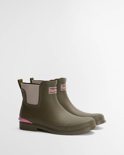 Barbour Abbeyfield Womens Short Welly - Olive | CHO | Designer Womens Wellies