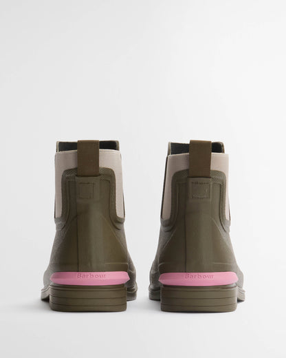 Barbour Abbeyfield Womens Short Welly - Olive | CHO | Designer Womens Wellies