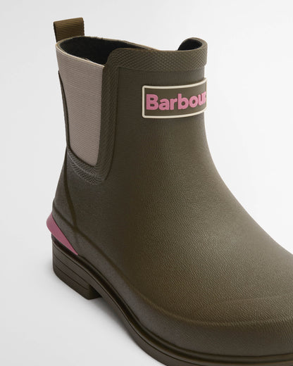 Barbour Abbeyfield Womens Short Welly - Olive | CHO | Designer Womens Wellies