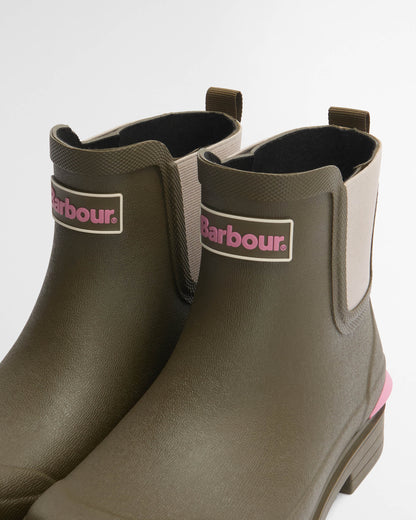 Barbour Abbeyfield Womens Short Welly - Olive | CHO | Designer Womens Wellies