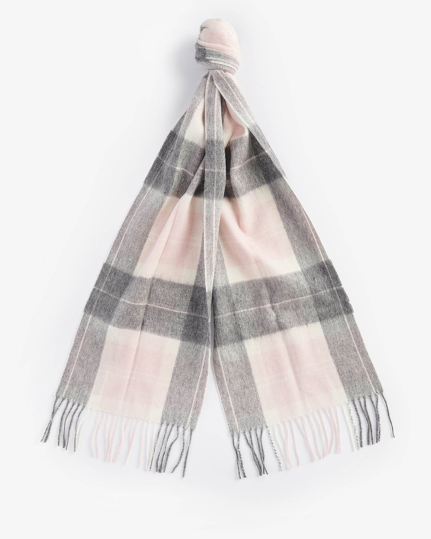 Barbour Womens Tartan Scarf - Pink/Grey Tartan | CHO | Designer Womens Scarves