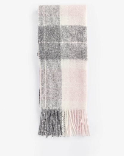 Barbour Womens Tartan Scarf - Pink/Grey Tartan | CHO | Designer Womens Scarves