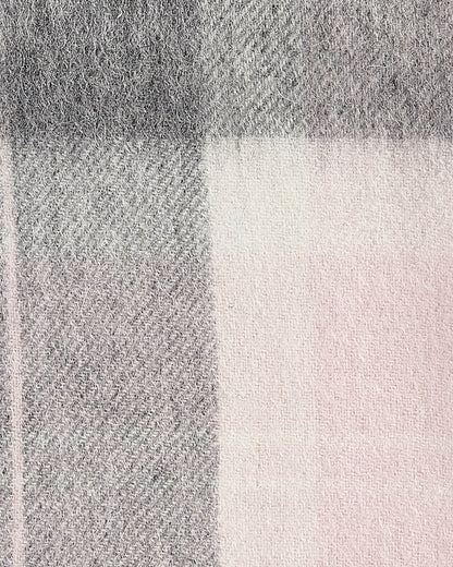 Barbour Womens Tartan Scarf - Pink/Grey Tartan | CHO | Designer Womens Scarves