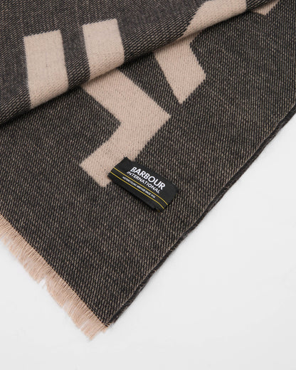 Barbour International Milla Logo Womens Scarf - Oat/Black