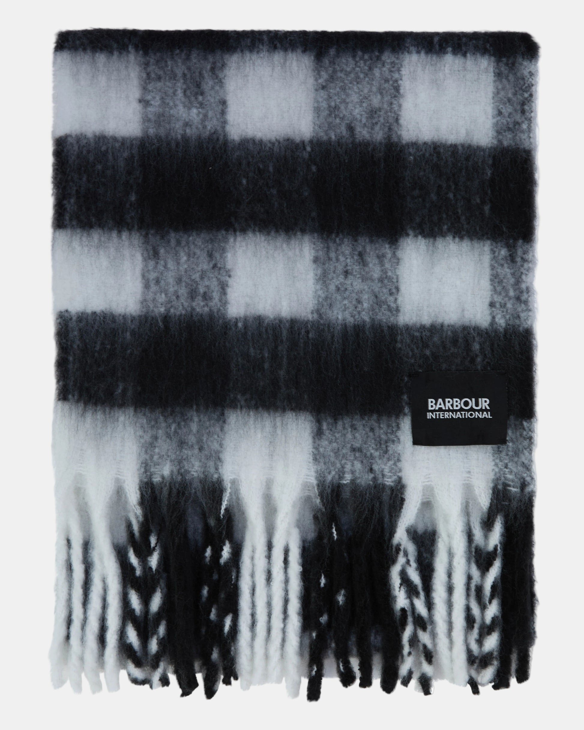 Barbour International Branton Womens Scarf - Black/White Gingham | CHO | Designer Womens Scarves