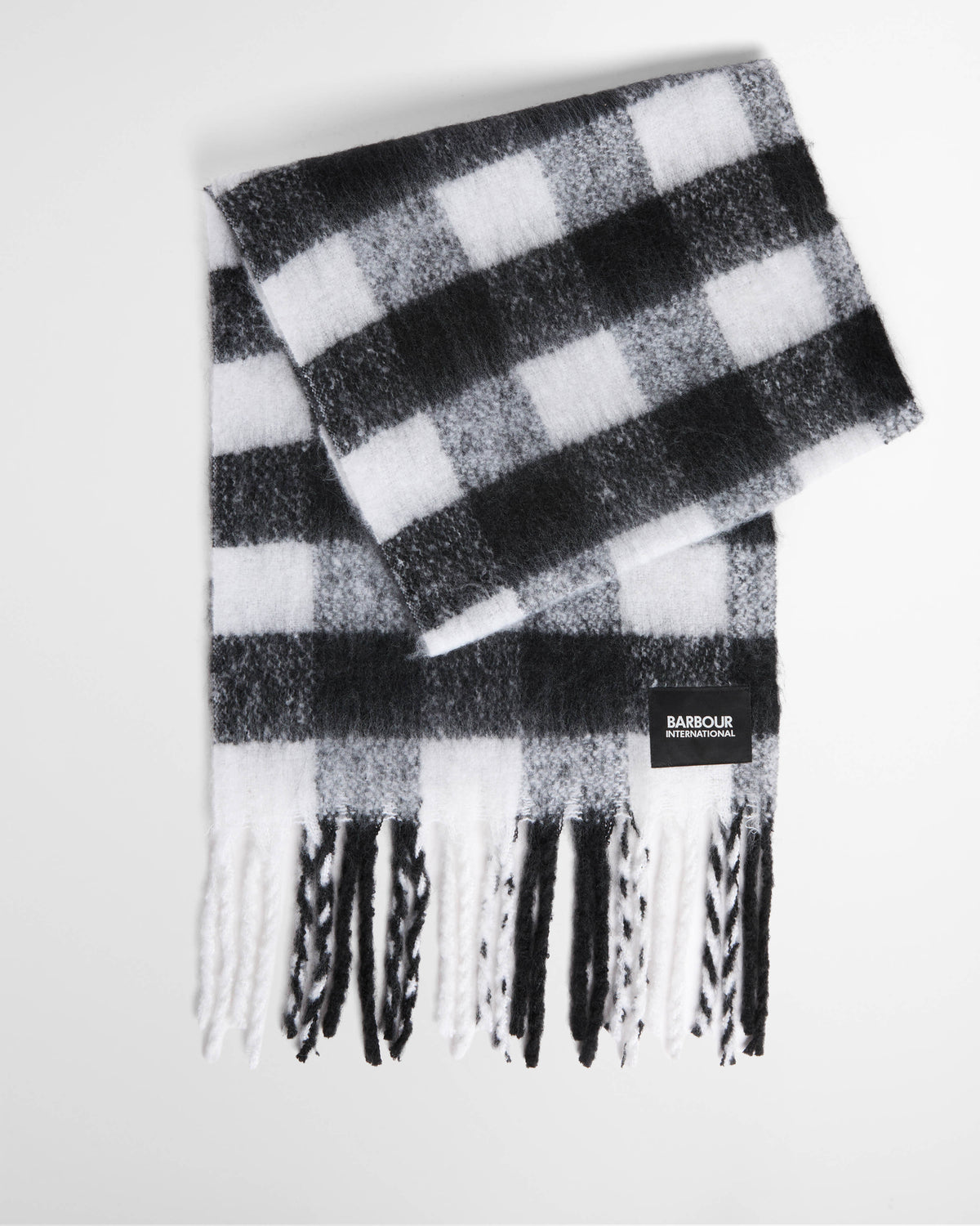 Barbour International Branton Womens Scarf - Black/White Gingham | CHO | Designer Womens Scarves