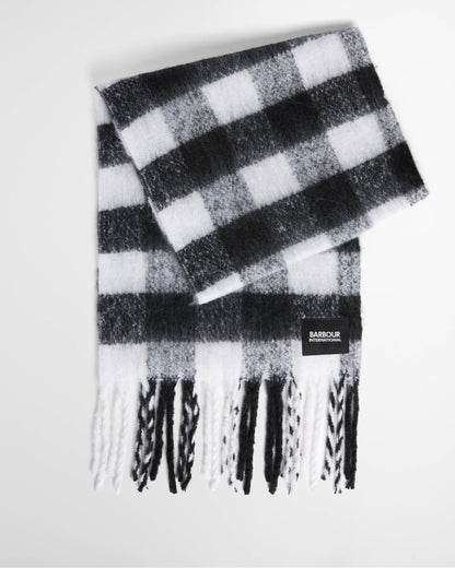 Barbour International Branton Womens Scarf - Black/White Gingham | CHO | Designer Womens Scarves