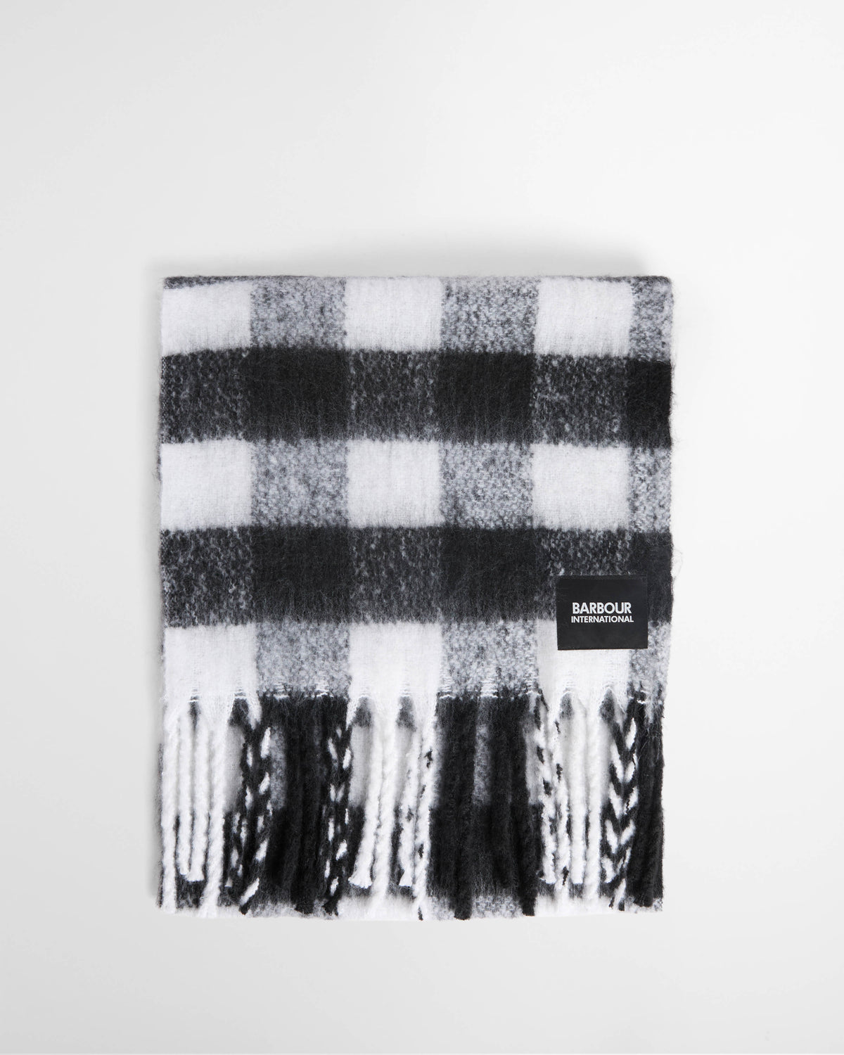 Barbour International Branton Womens Scarf - Black/White Gingham | CHO | Designer Womens Scarves