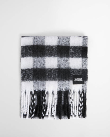 Barbour International Branton Womens Scarf - Black/White Gingham | CHO | Designer Womens Scarves