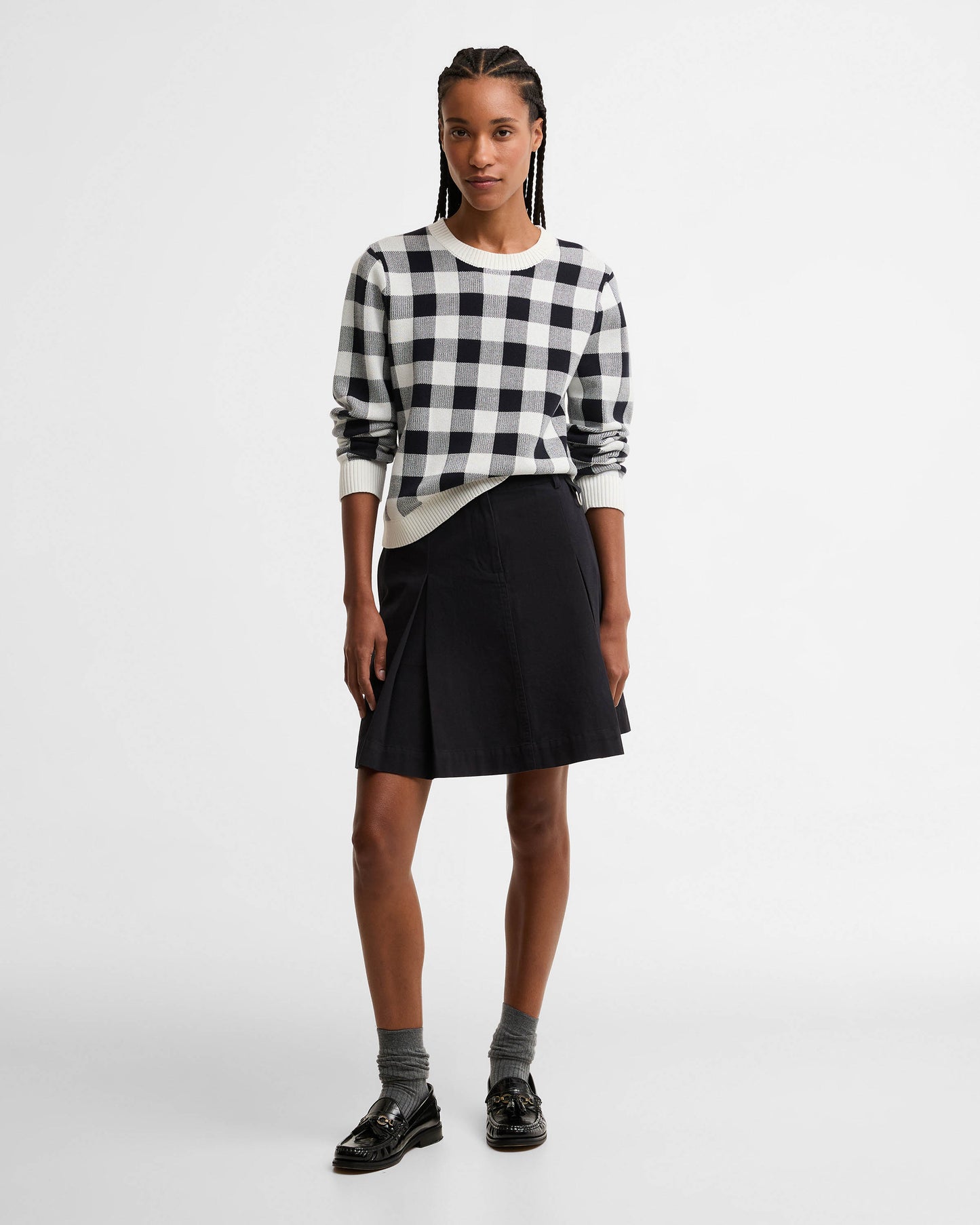 Barbour Aylesby Womens Mini Skirt - Dark Navy | CHO | Designer Womens Mini Skirts