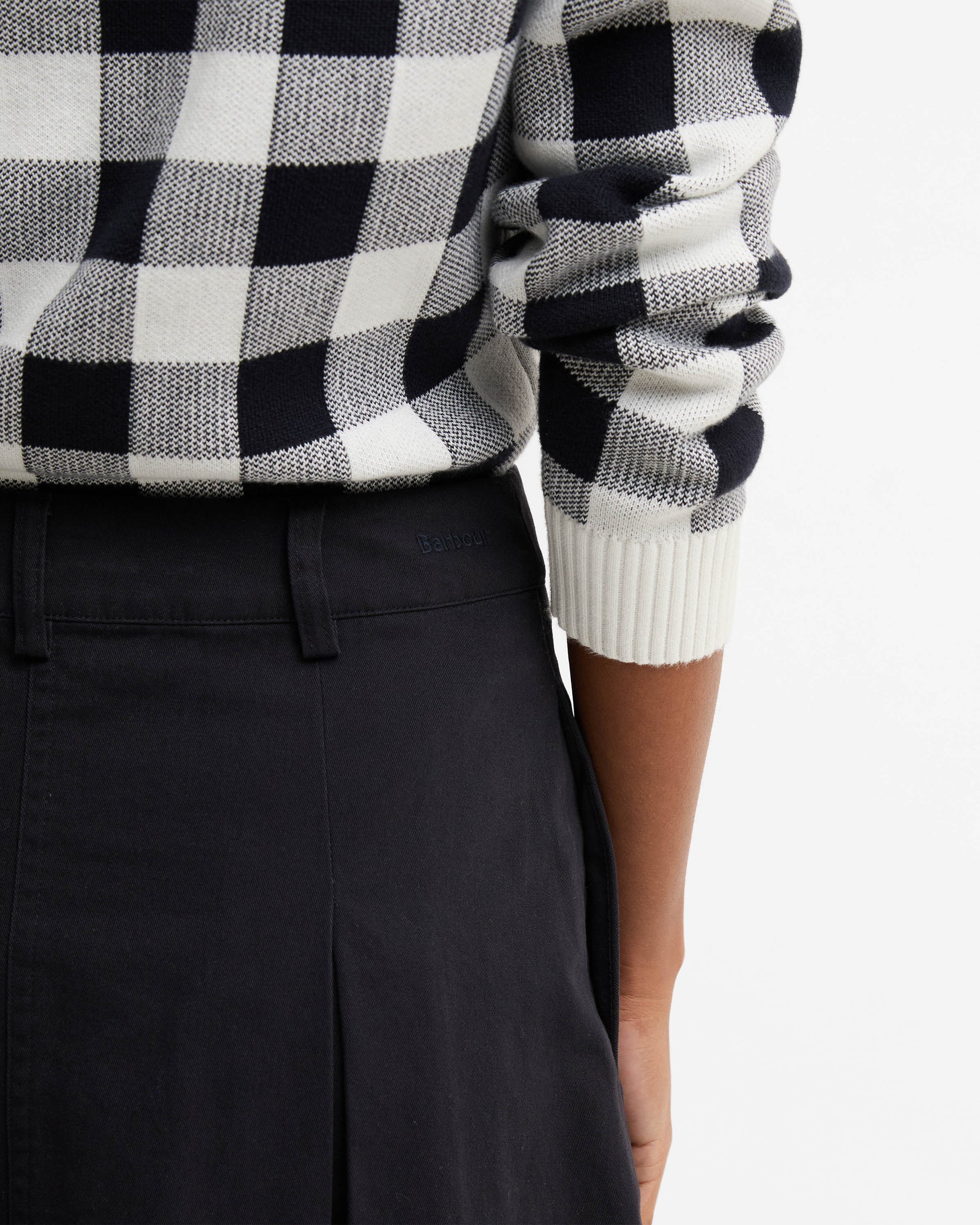 Barbour Aylesby Womens Mini Skirt - Dark Navy | CHO | Designer Womens Mini Skirts
